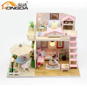 M033 Pink Loft Style Diy Doll House