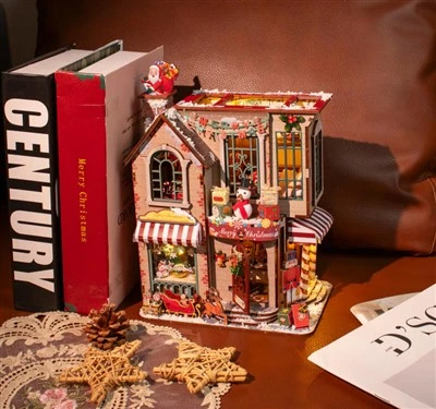 Christmas Style Wooden Doll House Kit