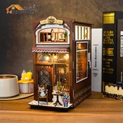 Coffee House Book Nook Miniature Dollhouse