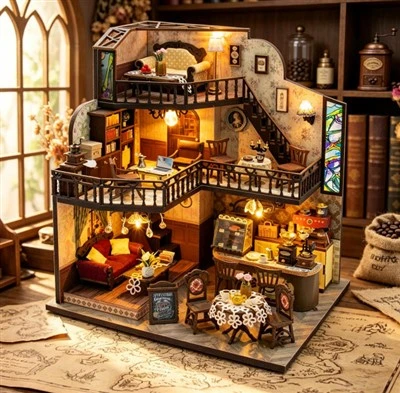 Coffee Theme Diy Dollhouse Kit