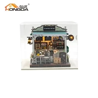 Coffee Theme Miniature Doll House With Dust Cover