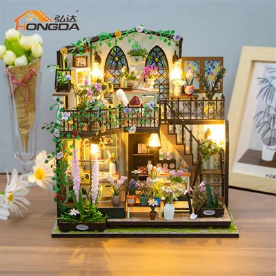 Handmade Flower Theme Dollhouse Kit
