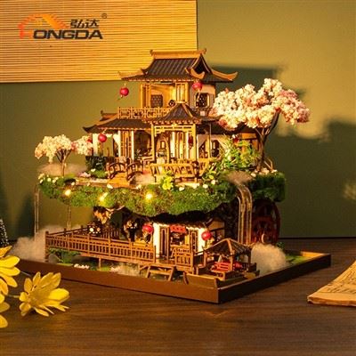 Big Chinese Style Wooden Diy Doll House