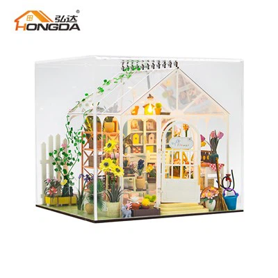 Wooden Dollhouse With Dust Cover