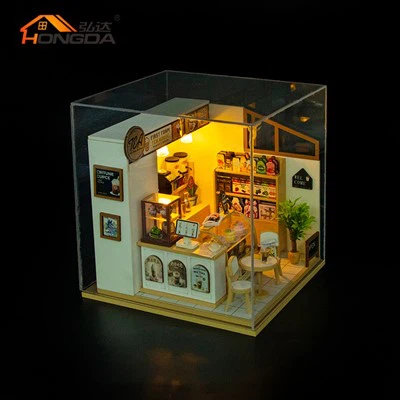 Milk Tea Theme Diy Dollhouse With Dust Cover