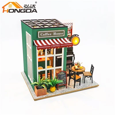 Wooden Coffee Theme Dollhouse